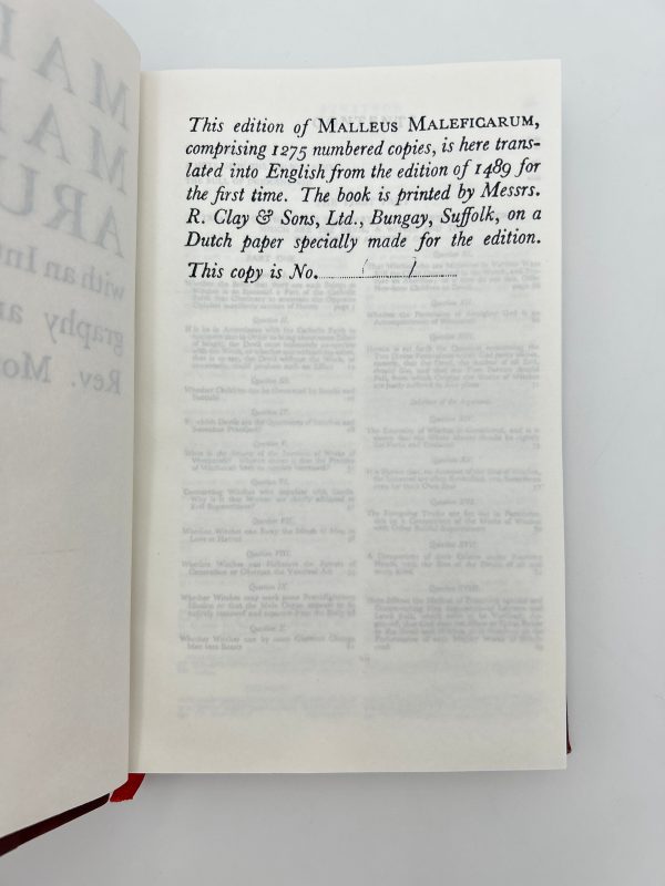 Malleus Maleficarum (Reprint) For Sale