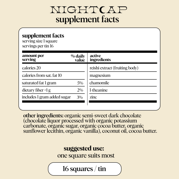 Nightcap — mushroom chocolates for deep sleep | Alice Cheap