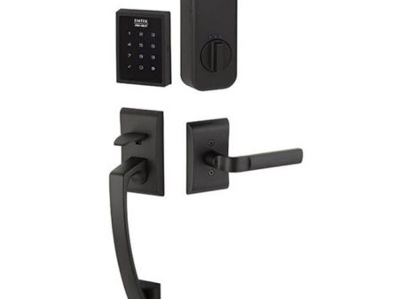 Emtek EMP0104MERH Electronic Empowered Motorized Touchscreen Keypad Entry Set with Ares Grip , Merrimack Lever , RH Supply